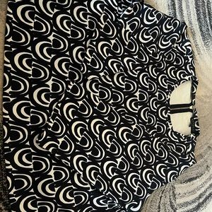 Dress top. Eloqui.Navy blue and white w/zipper